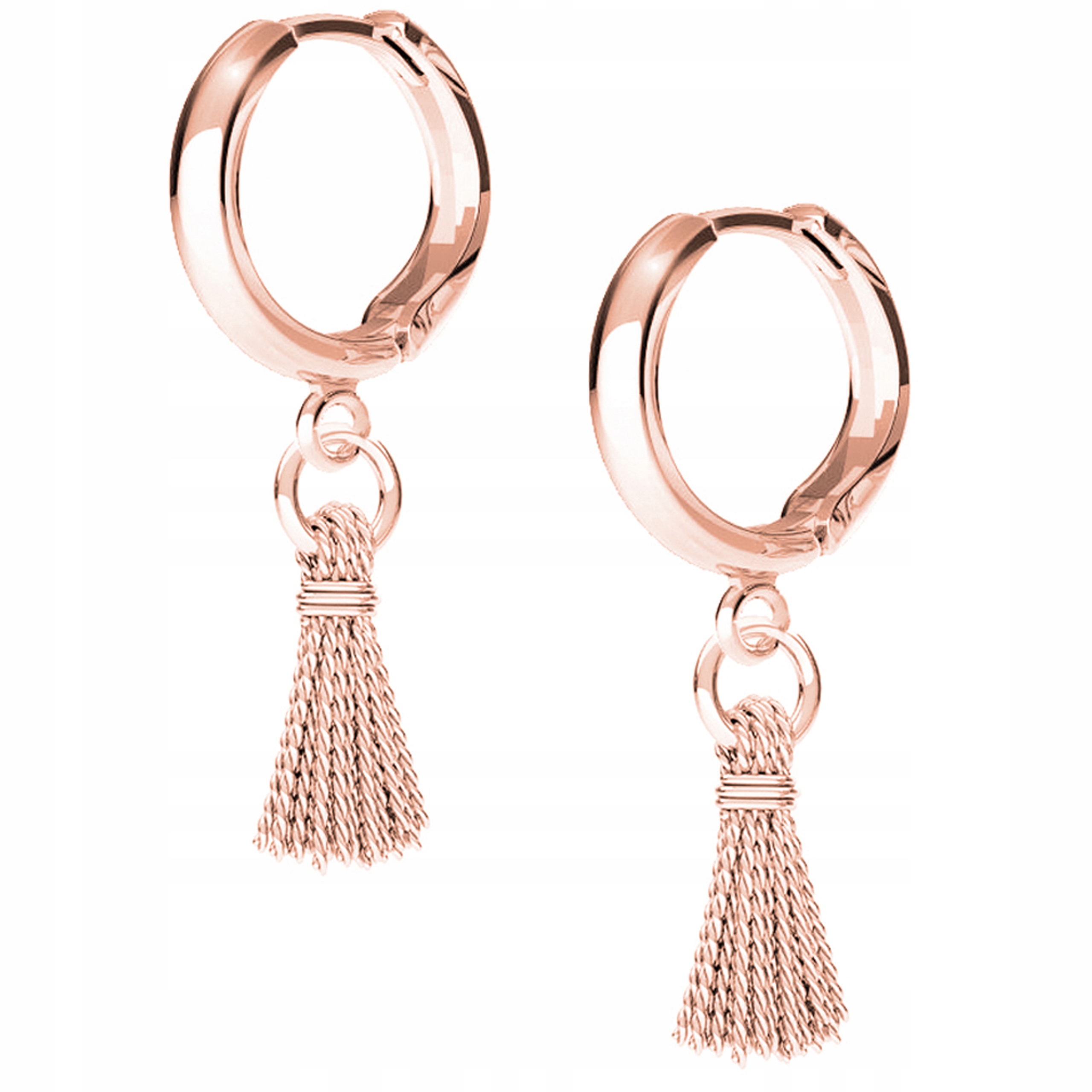 Náušnice Šňůrka růžové zlato 925