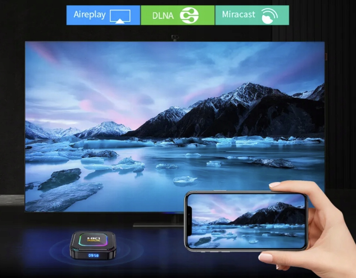 HK1 RBOX SMART TV BOX 8K ANDROID 13 WIFI6 5GHz BLUETOOTH 5.0 HDR10+ 4/64GB Model HK1