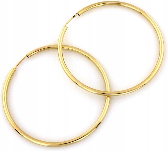 Zlaté náušnice 585 kolečka 30 mm šarží 14kt vkusné jako dárek