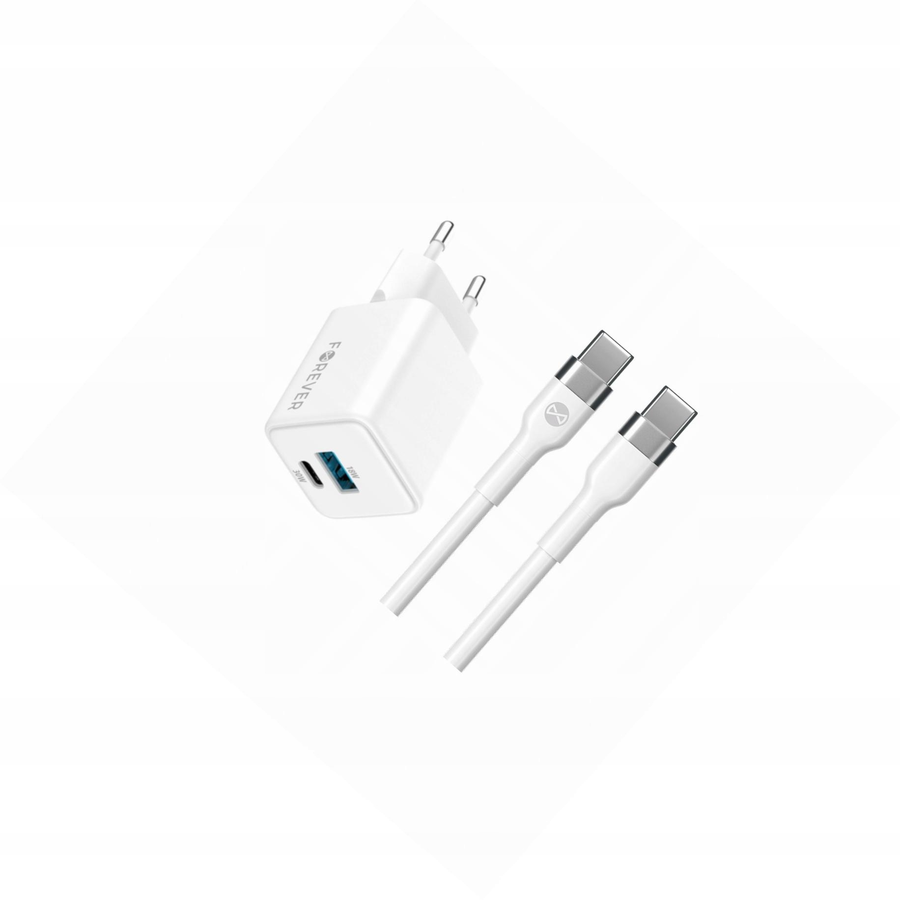 Szybka ładowarka GaN 30W 2 wejścia długim z kablem 2m do Samsung A22 4G