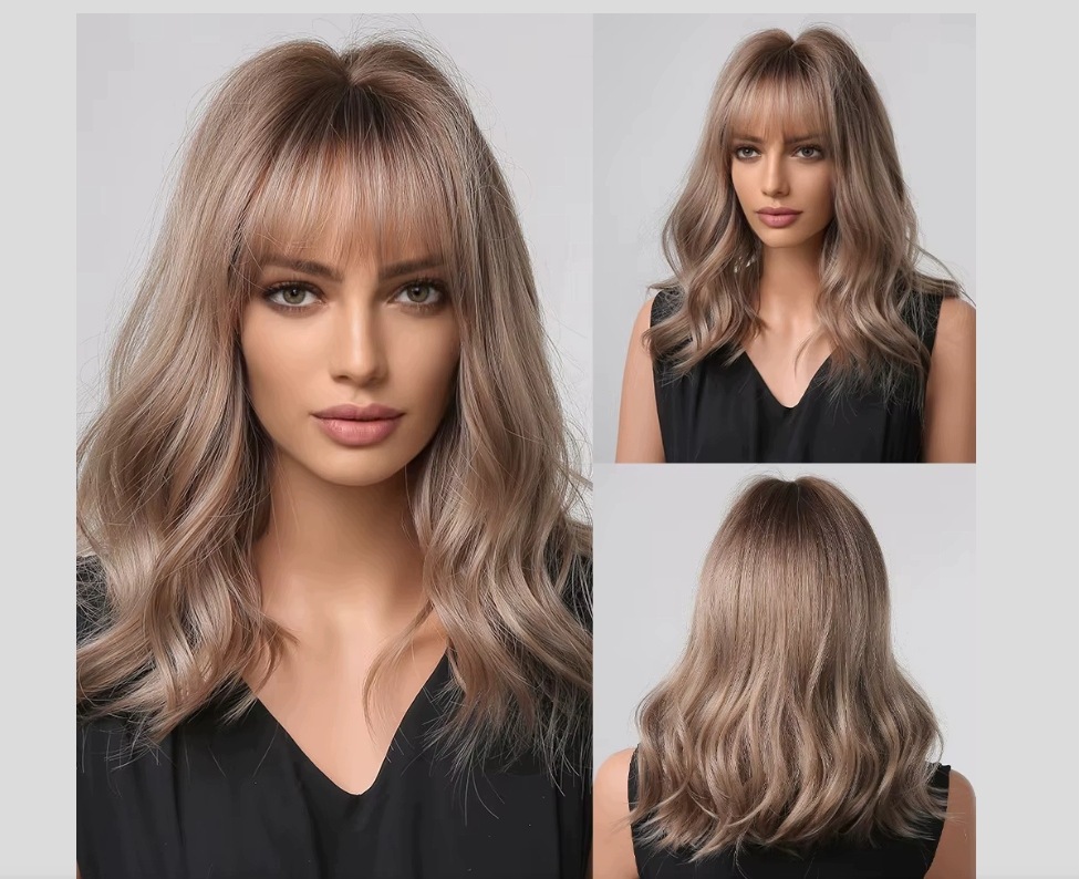 Paruka Emmor Paruka s houbičkou Syntetická Střední Blond 40 cm LC1006-1