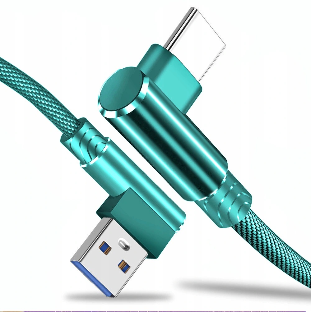 

Kątowy Kabel Typ C Quick 3.0 Szybkie Ładowanie 1M