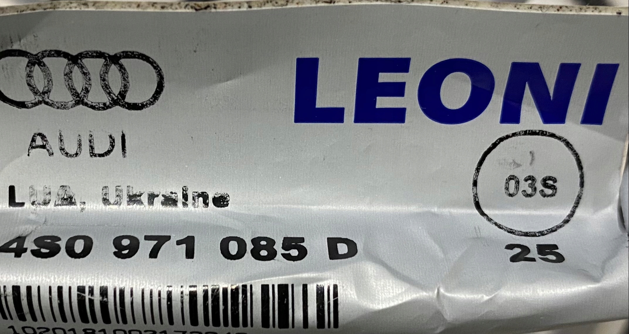 AUDI hadice nárazníka káble wiring stupačka 4S0971085D