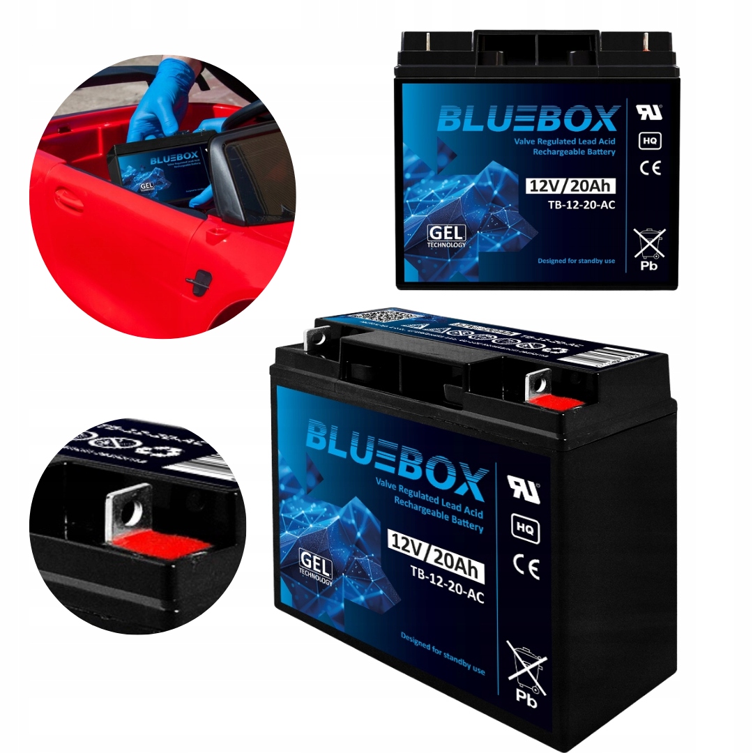 Akumulator Żelowy Bluebox 12 V 20 Ah Alarm Ups Zabawki Rozmiar 18Ah