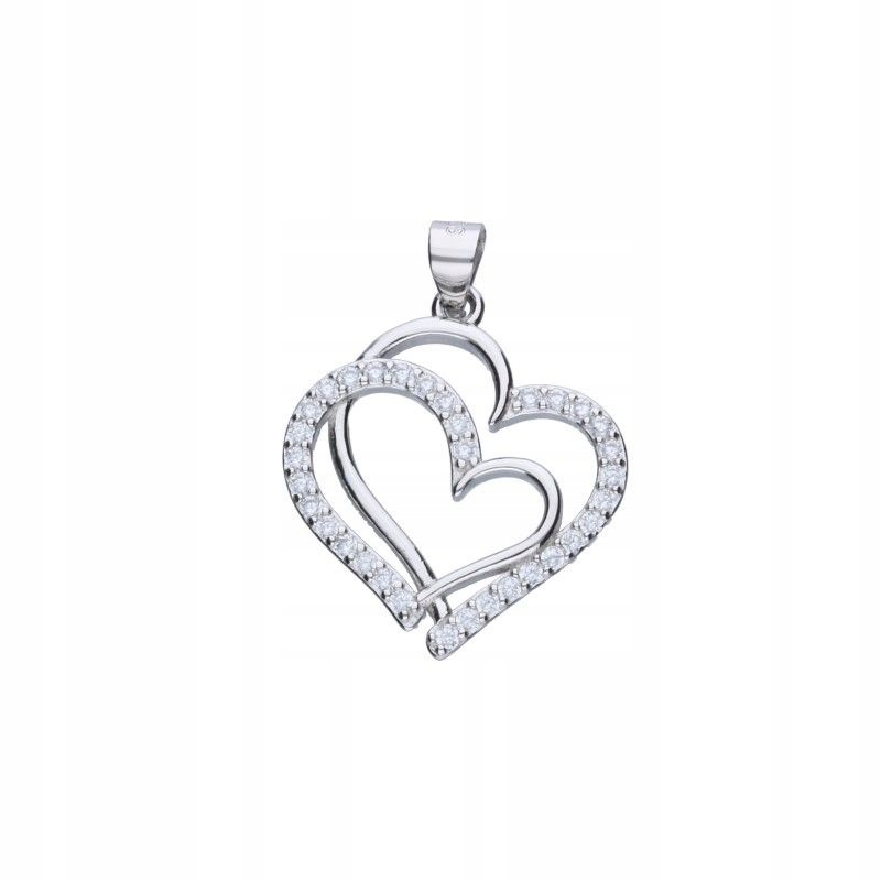 Dámský přívěsek Srdíčko z rhodiovaného stříbra 925 s zirkony jako dárek