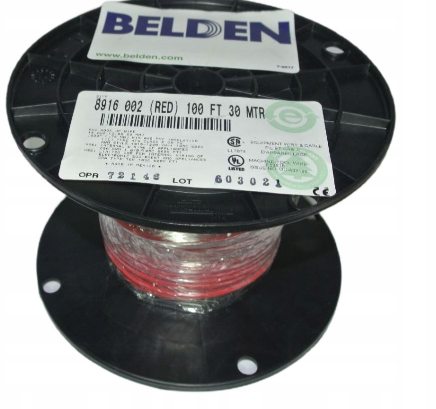Linkový kábel 14AWG Cu červený Belden 8916002100 rolka 30 metrov