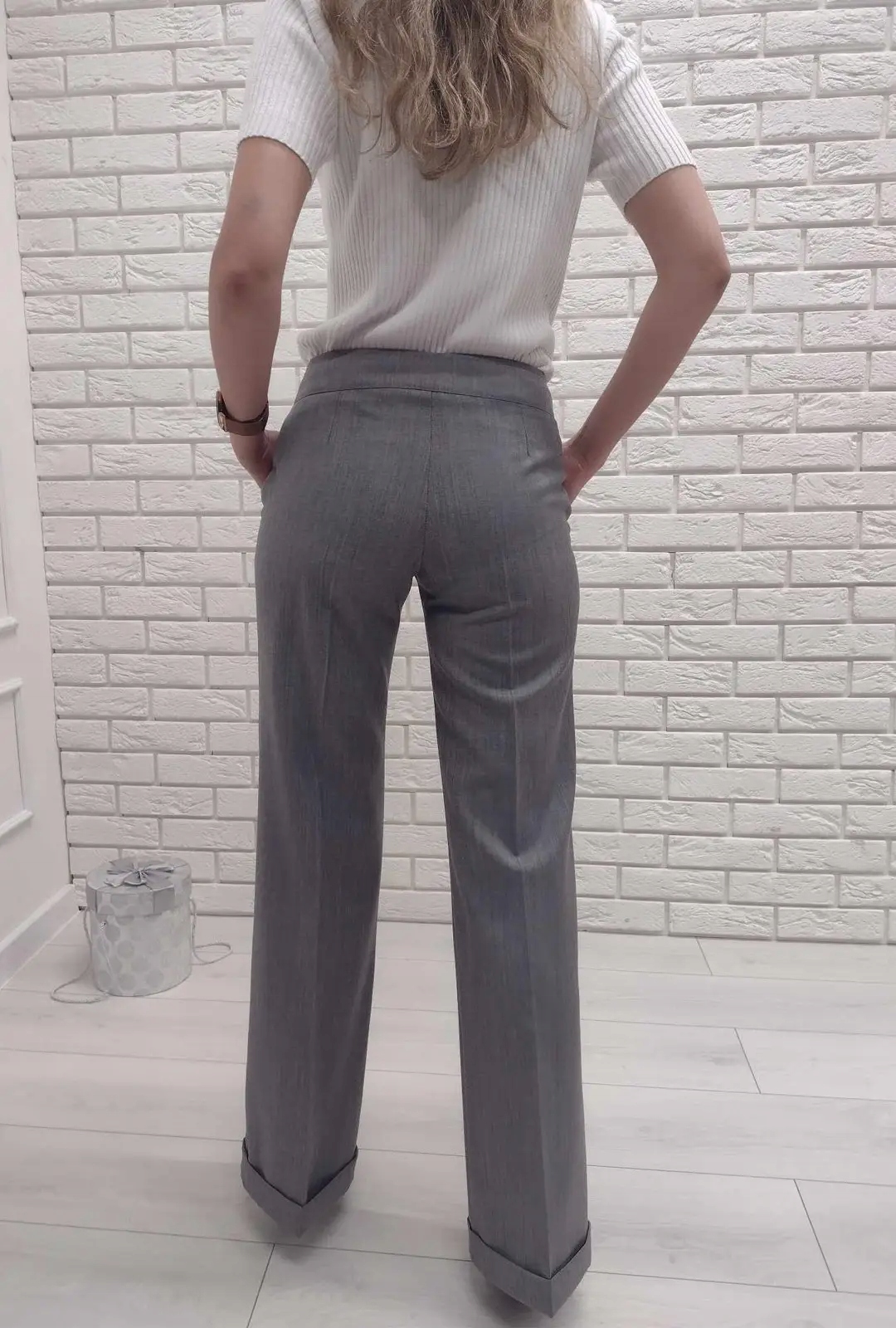 MEWA ELEGANCKIE SPODNIE DAMSKIE PROSTA NOGAWKA SZARY 42 Marka inna