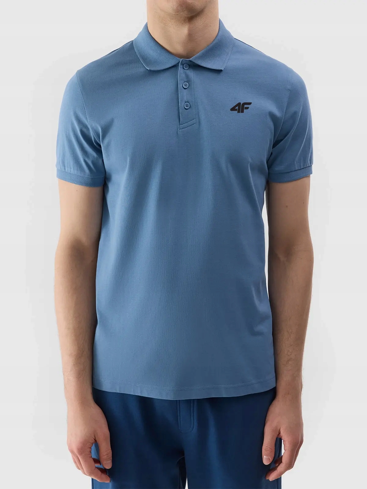 KOSZULKA MĘSKA POLO 4F T-SHIRT BAWEŁNIANY POLÓWKA SPORTOWA LIMITOWANA Wzór dominujący bez wzoru