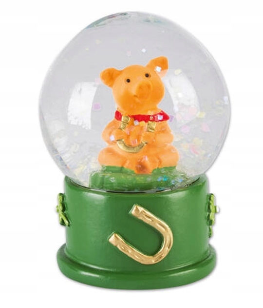 

Kula szklana z figurką w wodzie świnka