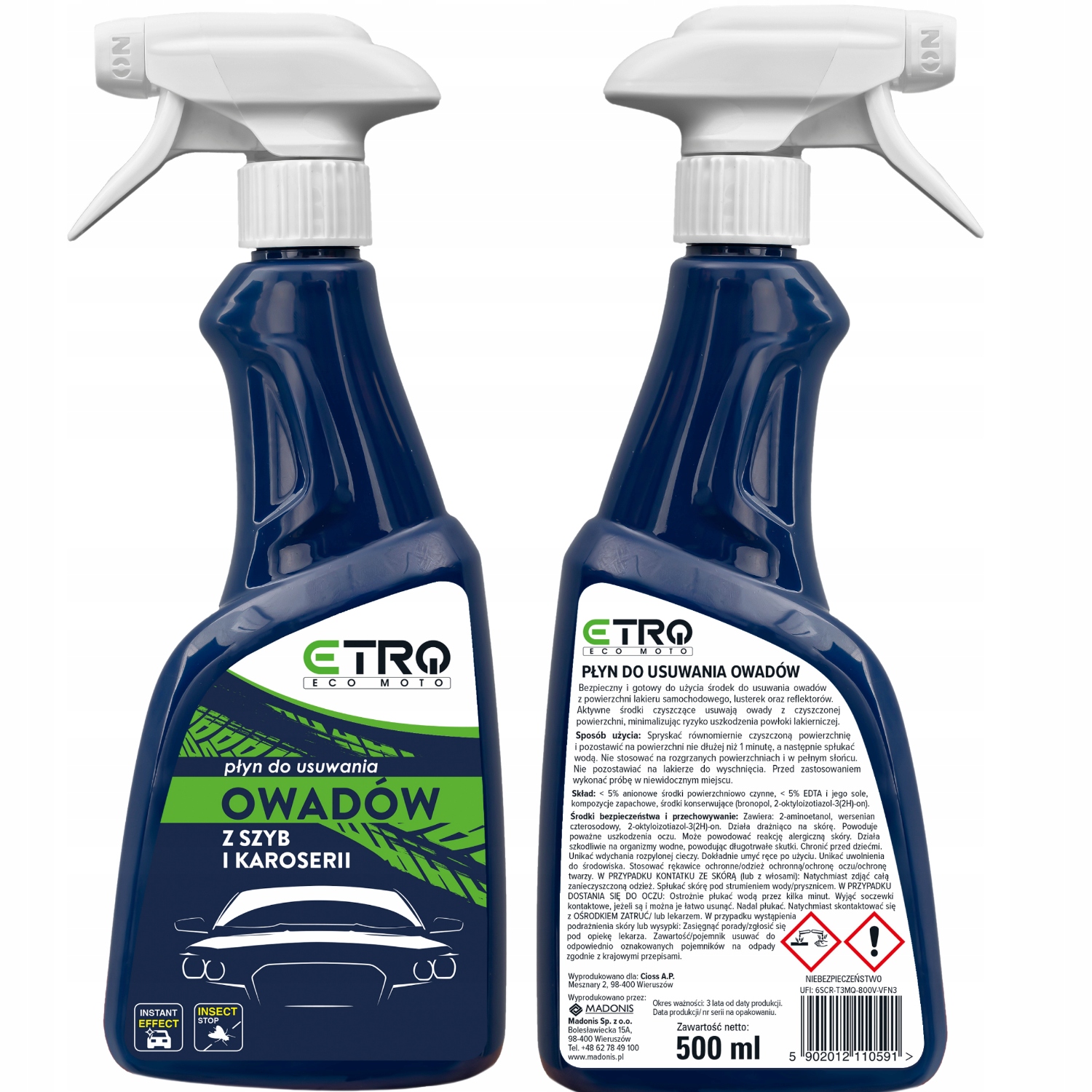 Płyn do usuwania owadów z karoserii ETRO 500 ml