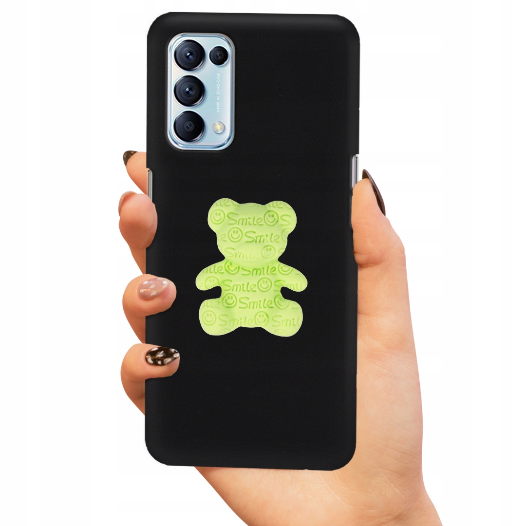 Puzdro Mat Čierne Pre Oppo Reno 5 Pro 5G Zelený Medvedík