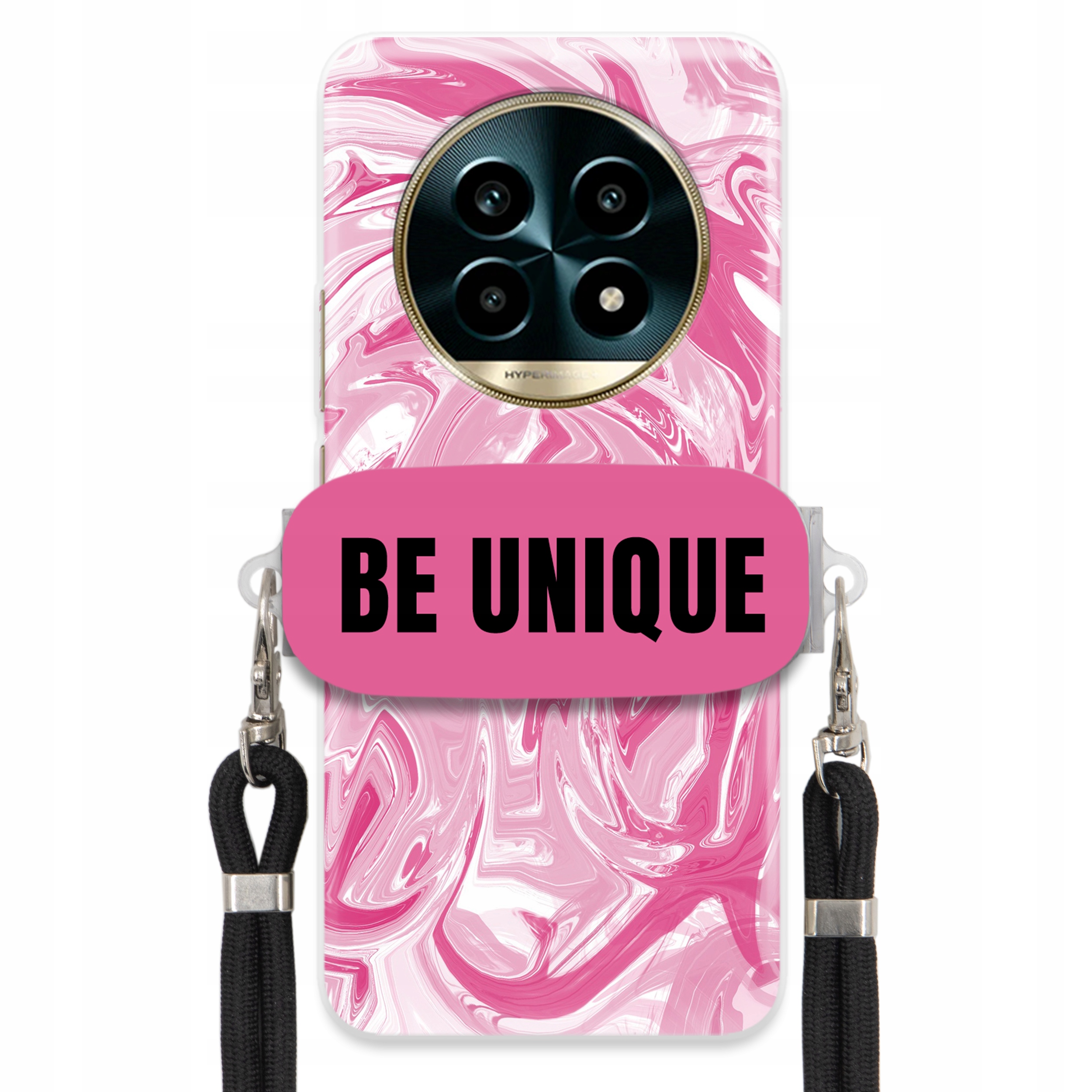 Pouzdro pro Realme 13 Pro 5G Case úchytka na šňůrku Černá Růžová Mramorová Unique