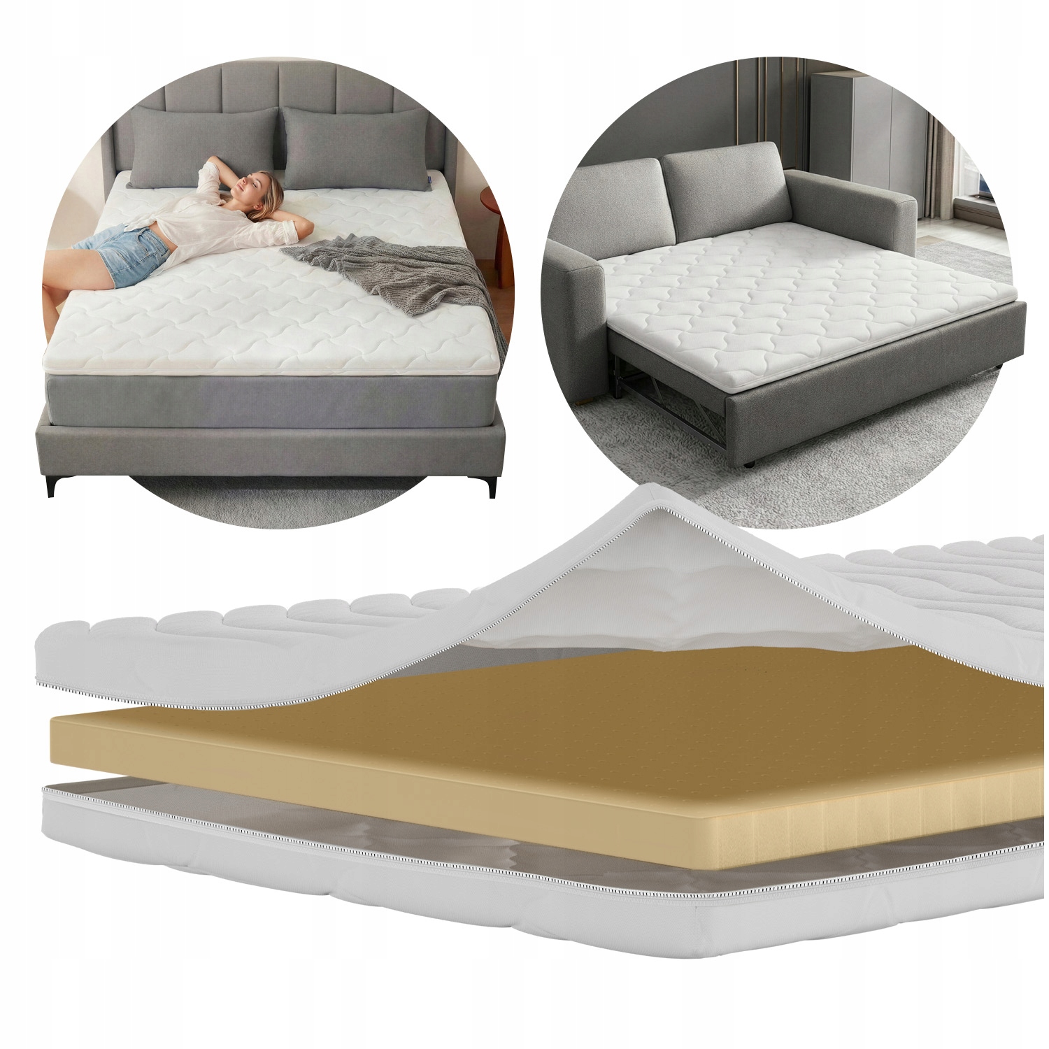Matrac 200x200 Povrchový návlek Topper Latex H3 (stredne Tvrdý)