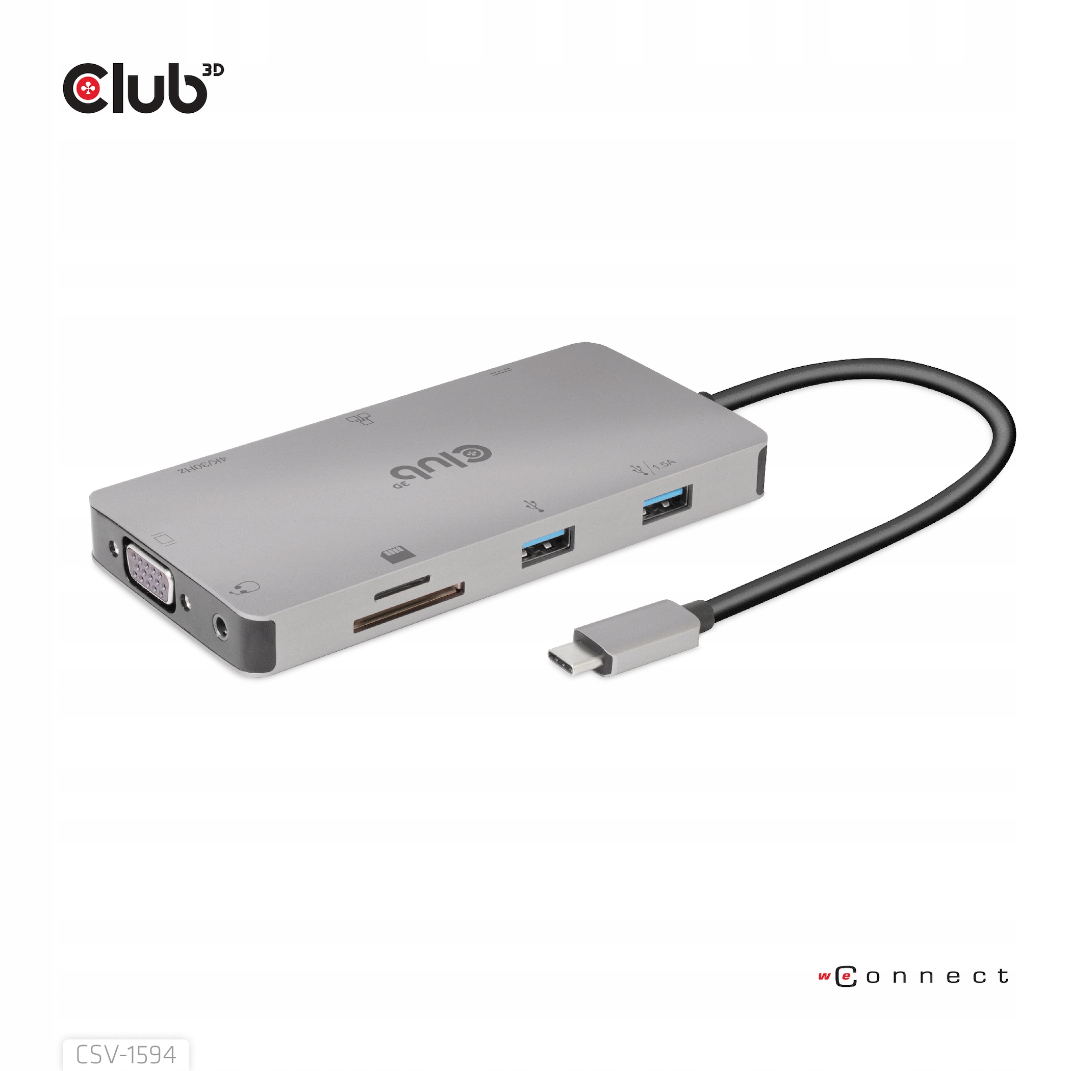 Club3D Usb-c 9in1-HUB >HDMI/VGA/2xUSB/USB-C/RJ45/SD PD100W retail