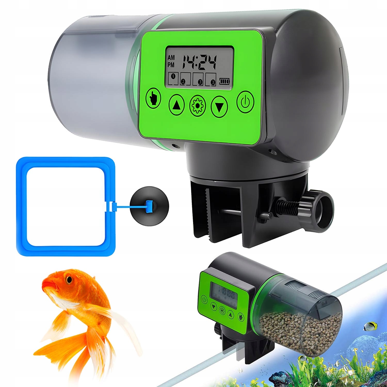 Levně Krmítko Do Akvária Automatické 200 ML Ovládání LCD Displeje