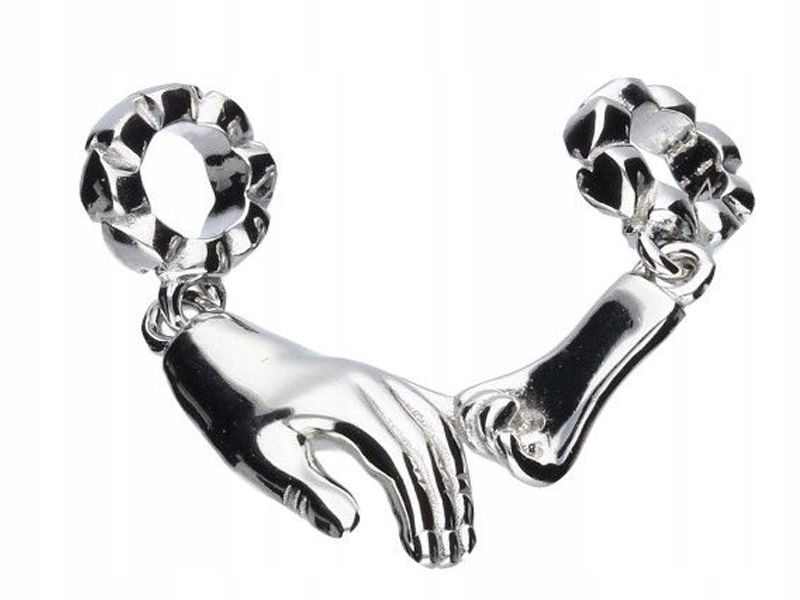 Stříbrný přívěsek 925 bead, ruce spojené 3,76 g, ideální jako dárek