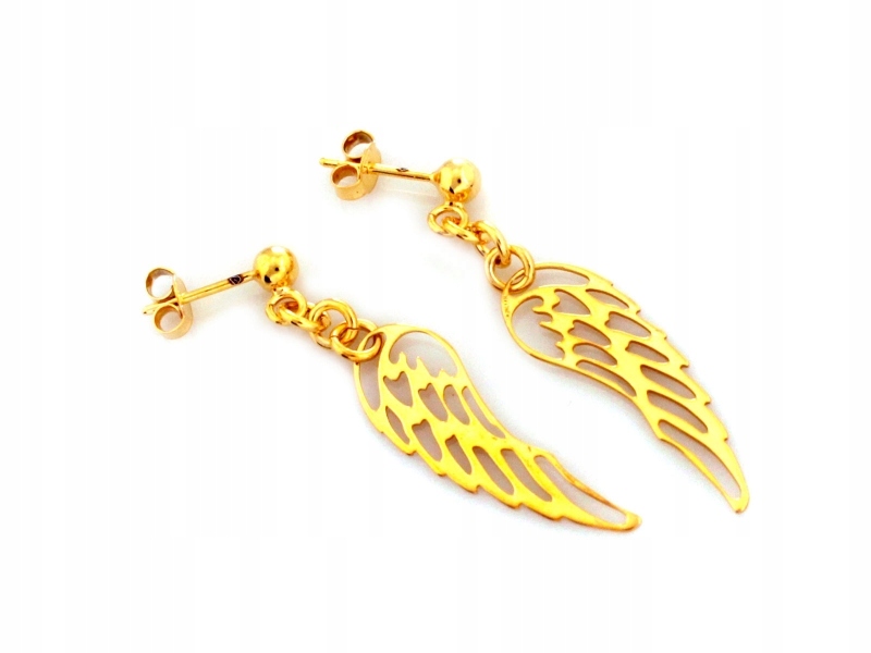 Stříbrné pozlacené náušnice s křídly 925 1.60 g prolamované pro ženy jako dárek