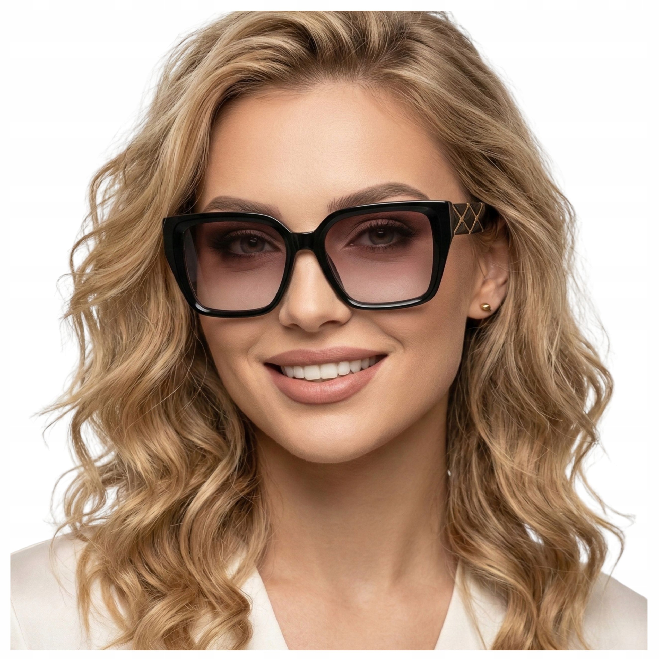 Okulary przeciwsłoneczne damskie z polaryzacją kwadratowe modne Brilo