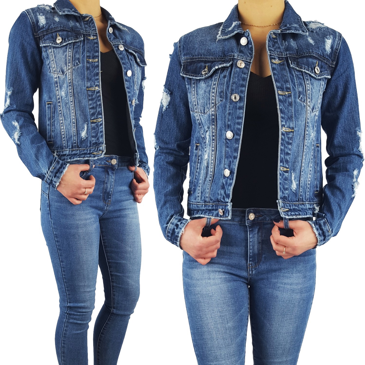 Katana Jeans Mládežnická bunda Díry Oděrky
