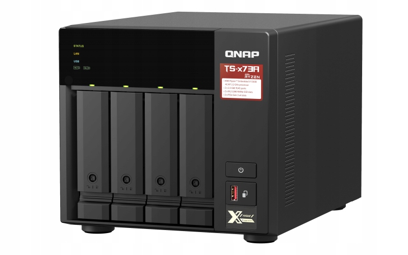 Qnap TS-473A-8G 4-zátokový Nas server, Amd Ryzen 8GB Ram, 2x 2,5GbE RJ-45
