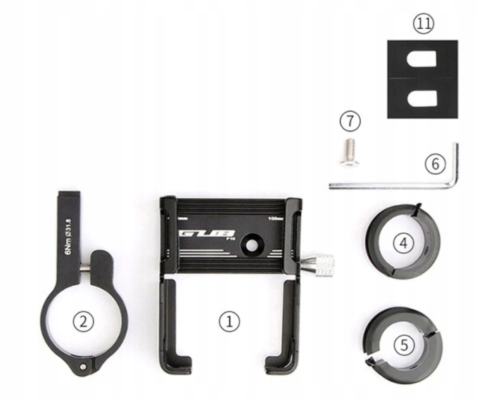 UCHWYT TELEFONU ROWEROWY MOTOCYKLOWY GUB P10 Model P10