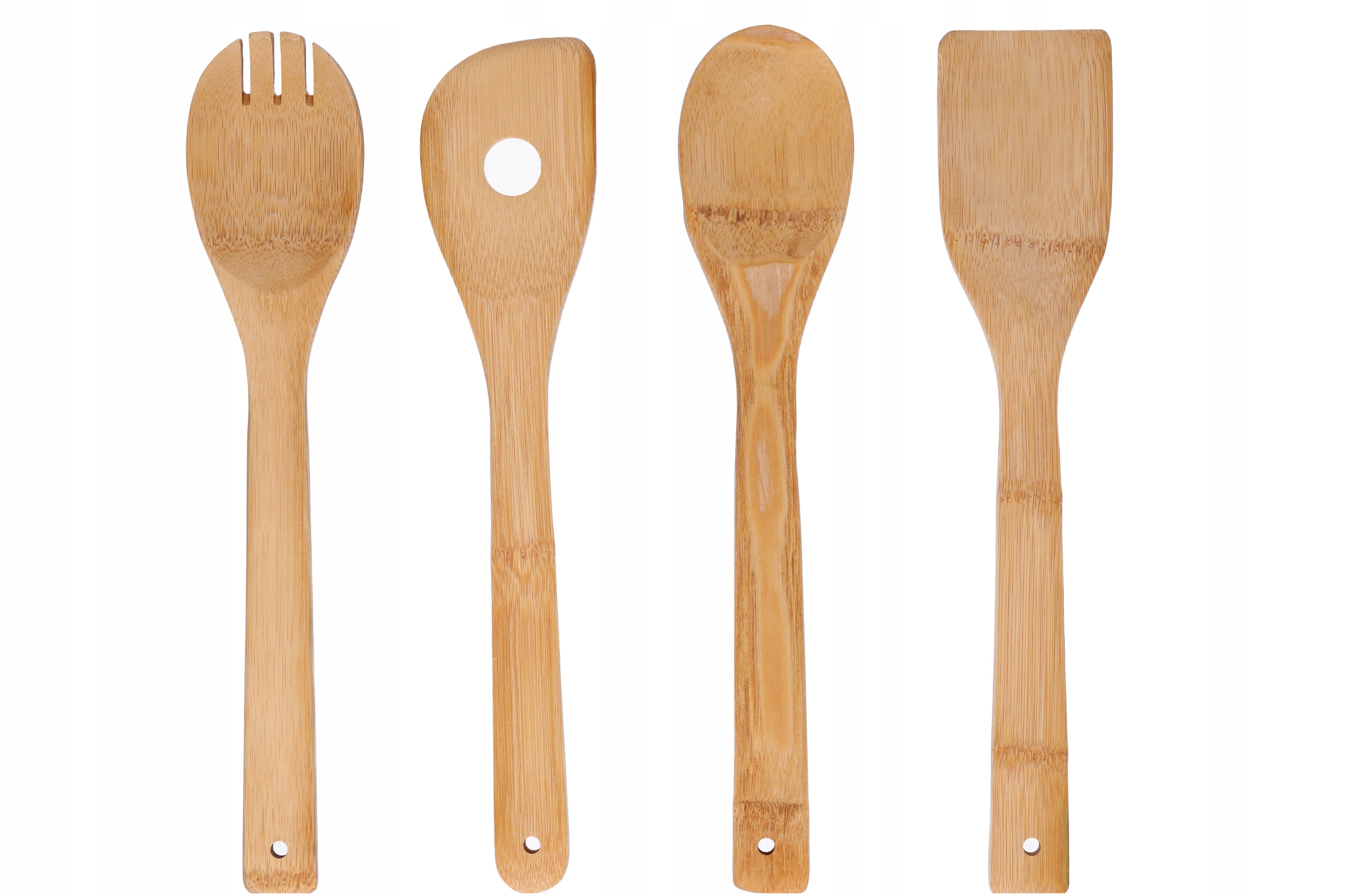 ŁYŻKA DREWNIANA ZESTAW PRZYBORÓW KUCHENNYCH x4 ŁOPATKA I ŁYŻKI RÓŻNE RODZAJ