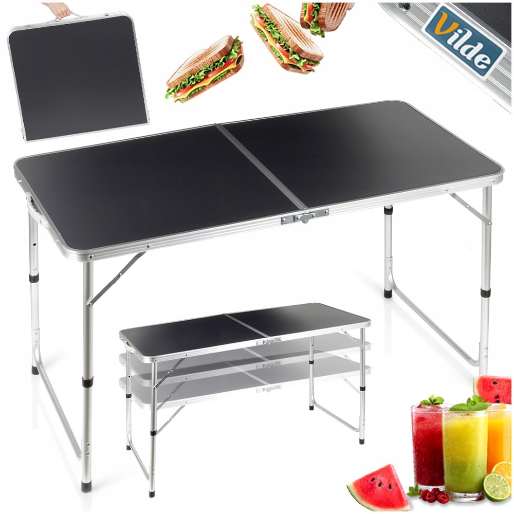 Turistický skládací zahradní kempingový stůl 2v1 120x60