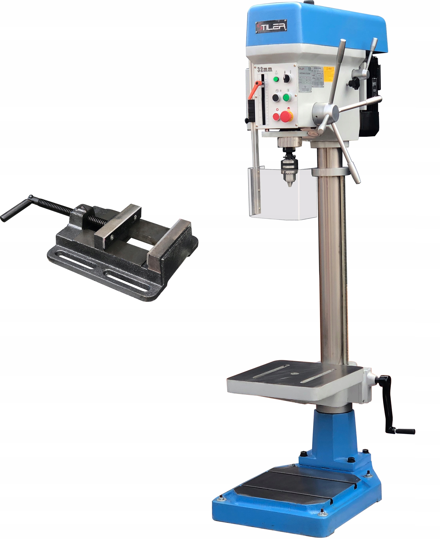 СТОЛБ СВЕРЛИЛЬНЫЙ СТАНОК ДЛЯ РЕЗЬБЫ ПО МЕТАЛЛУ WS32G 32 ММ ТИСКИ