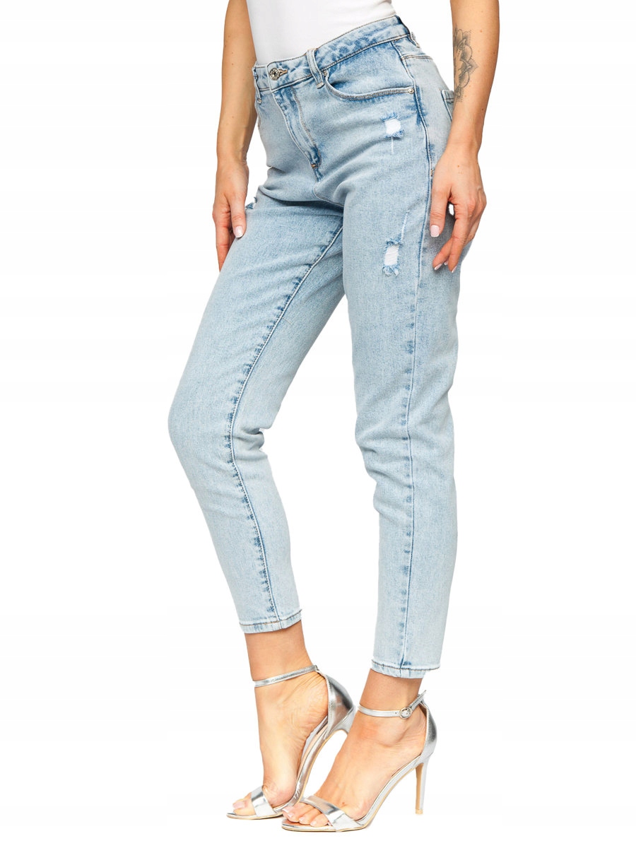 

Spodnie Jeansowe Mom Fit Błękitne FL2192 Denley_m