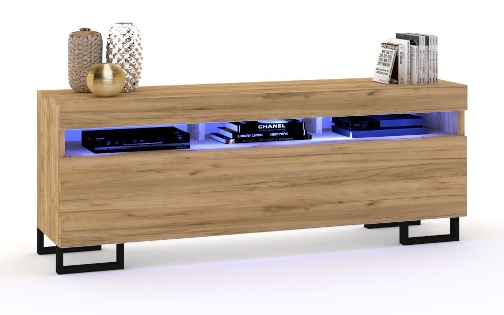 Rtv skříňka Komoda Play Craft Nohy černé Led 140