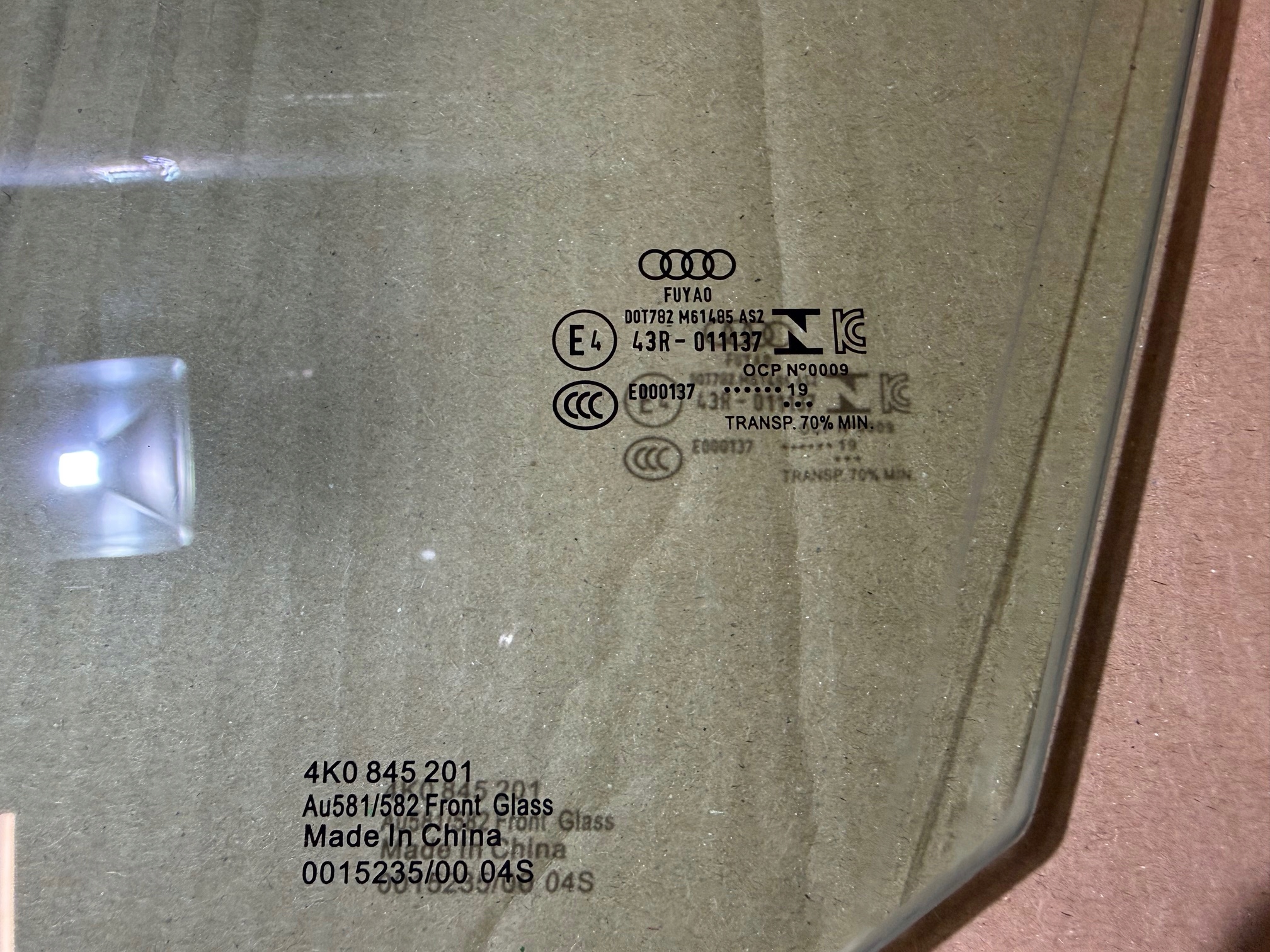 AUDI A6 C8 FENSTER Tür links vorne links vorne 4K0845201