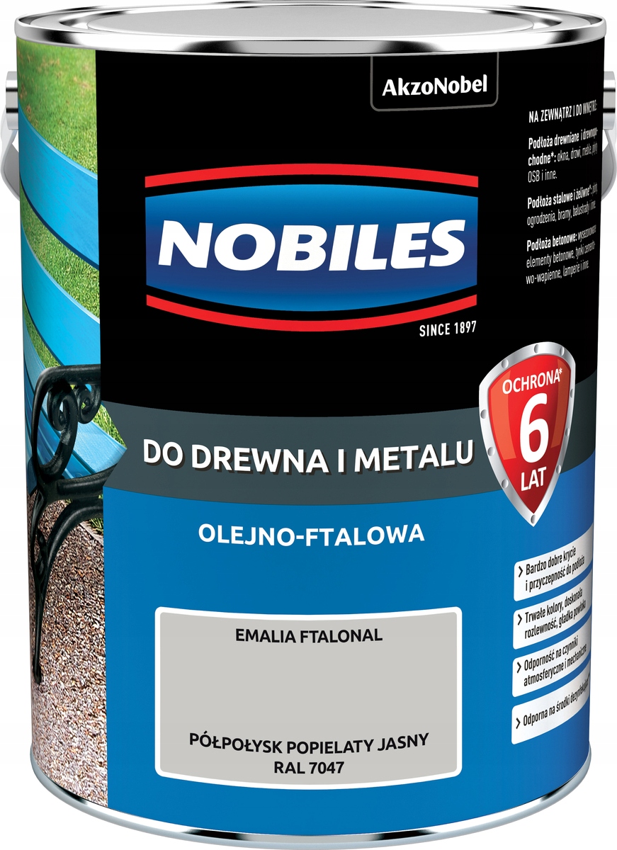 Nobiles Barva olejová ftalová Ftalonal Světle Popelavá Ral 7047 5L