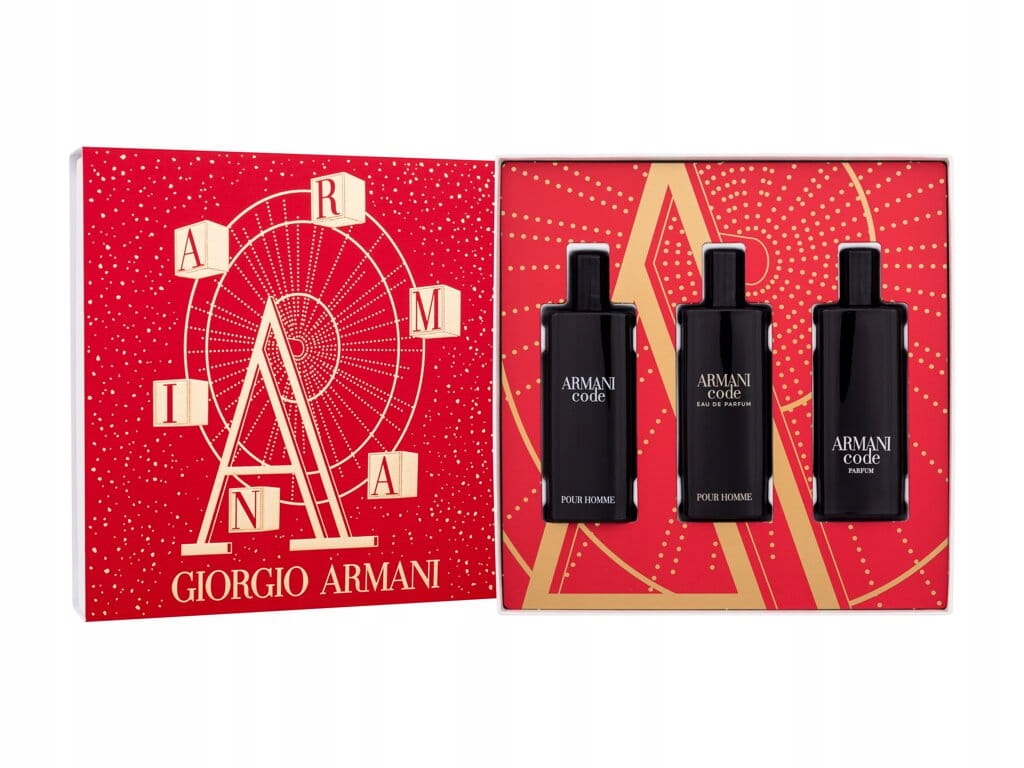 Giorgio Armani Code zestaw 3 x 15 ml Edt Edp Parfum męski Oryginał