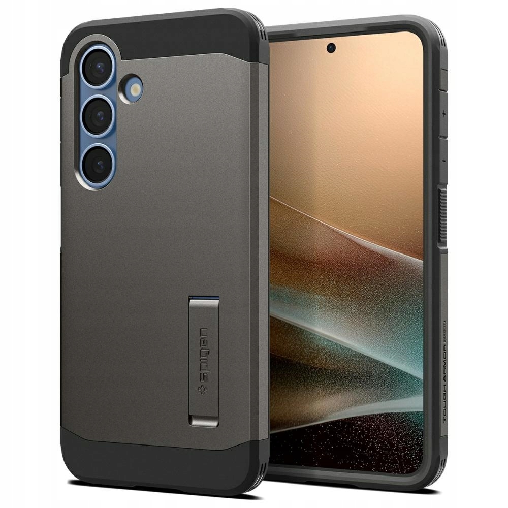 Etui Spigen Tough Armor MagSafe do Samsung Galaxy S25 w kolorze szarym