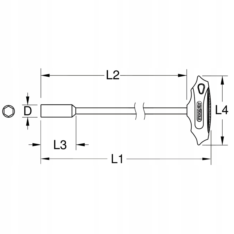 KS Tools ERGOTORQUE+ Wkrętak z uchwytem T, 10mm, 755x232x Marka KS Tools