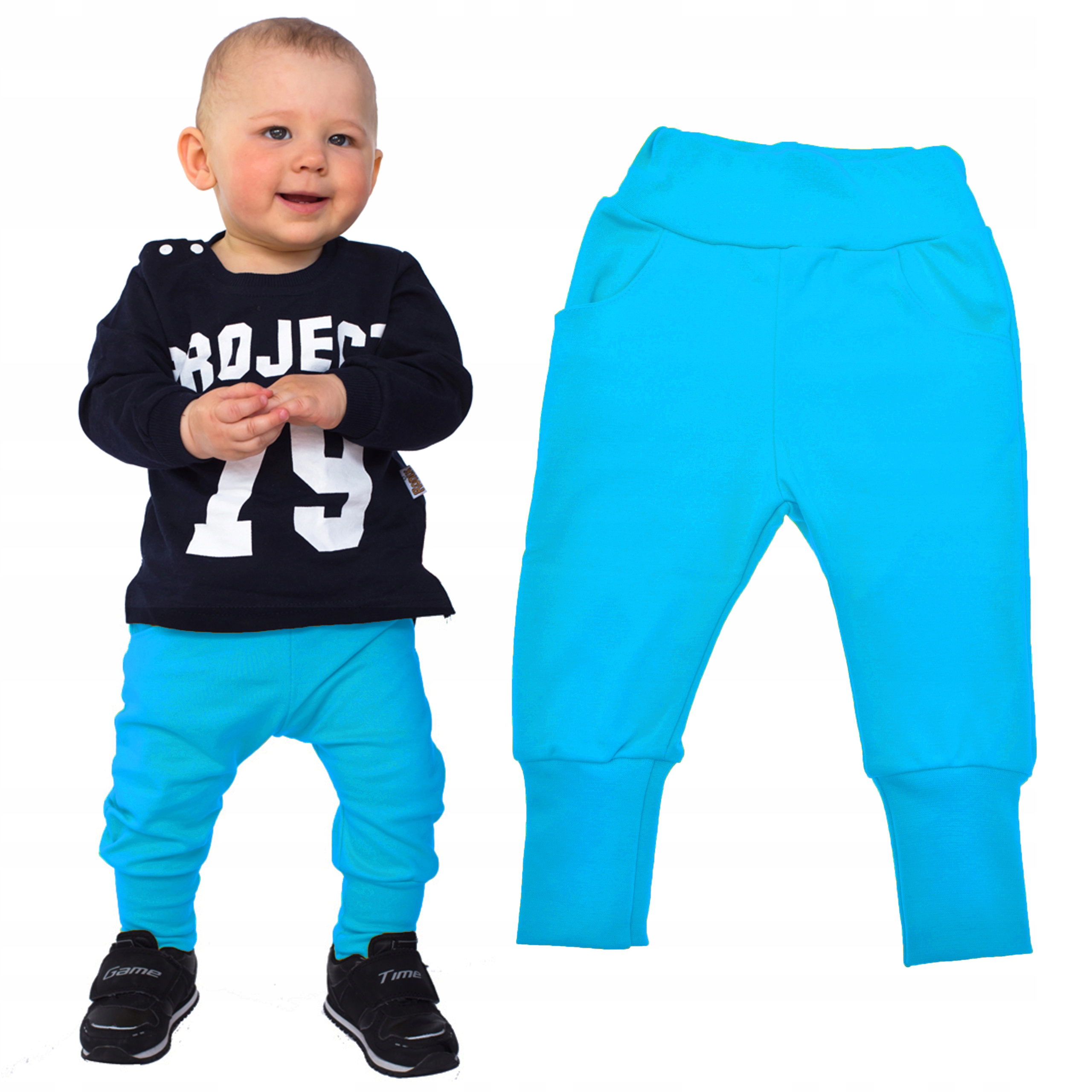 Niebieskie spodnie chłopięce wiosna jesień 116 ROBIK