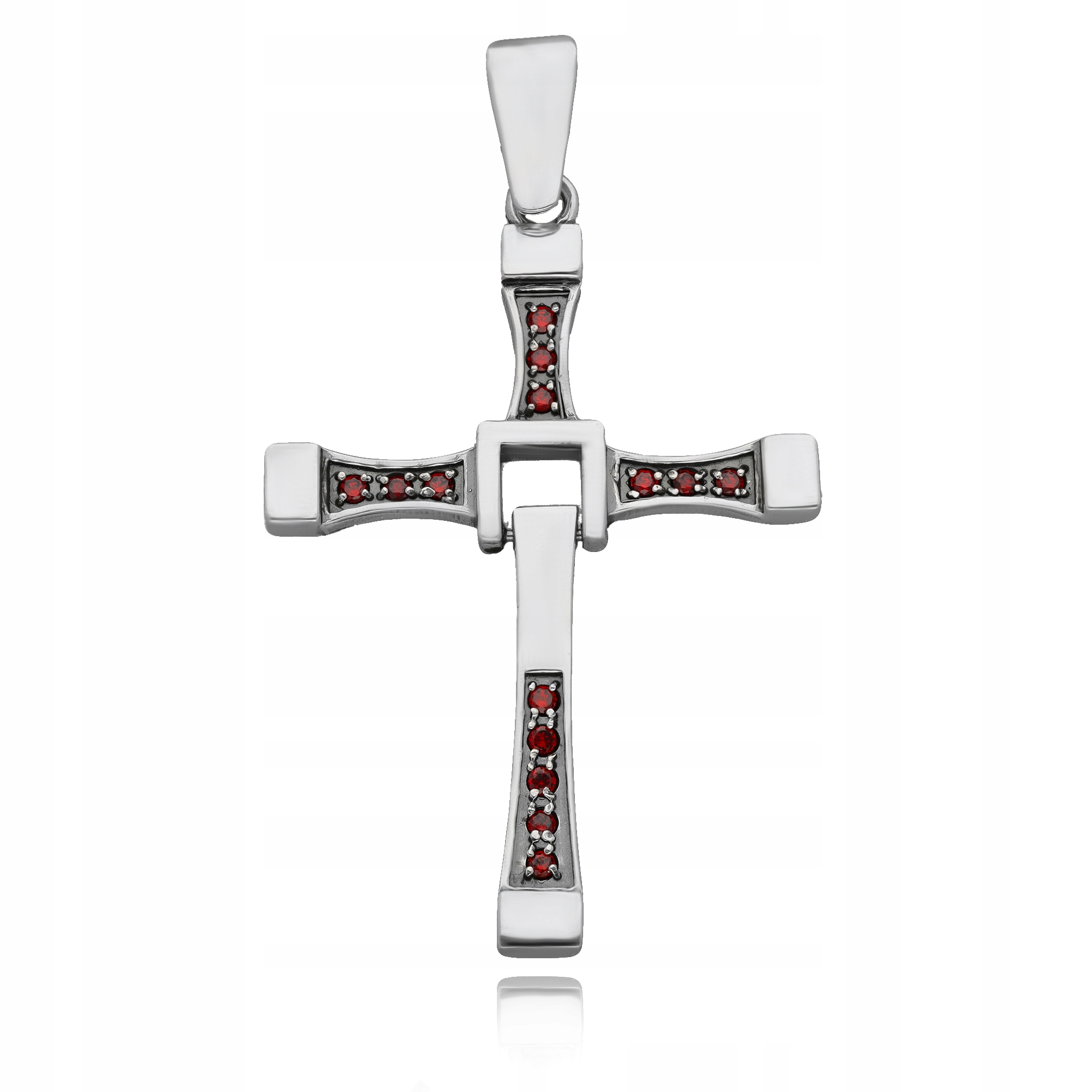 Stříbrný Velký Kříž Toretto Vin Diesel S Granáty P.925