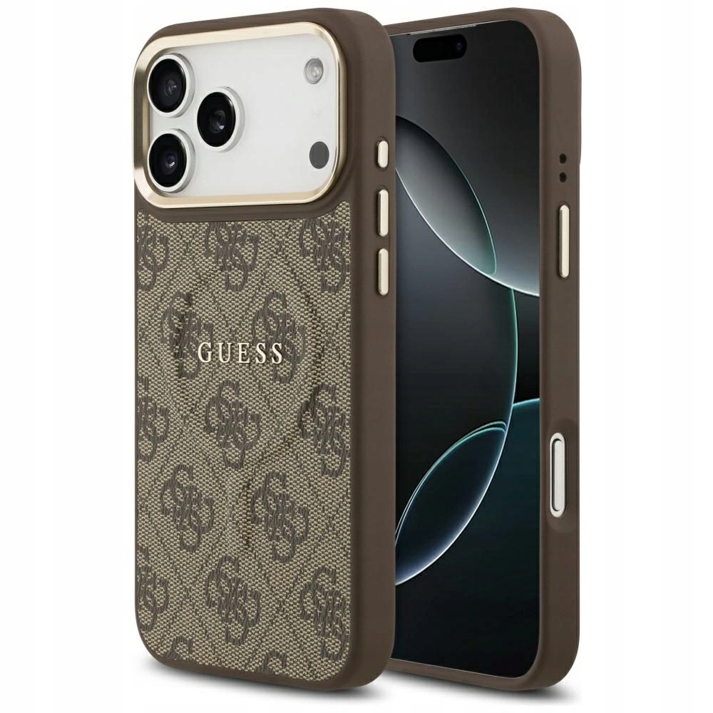 Pouzdro Guess 4G Pu Classic Logo MagSafe pro Apple iPhone 17 Pro Max, hnědé