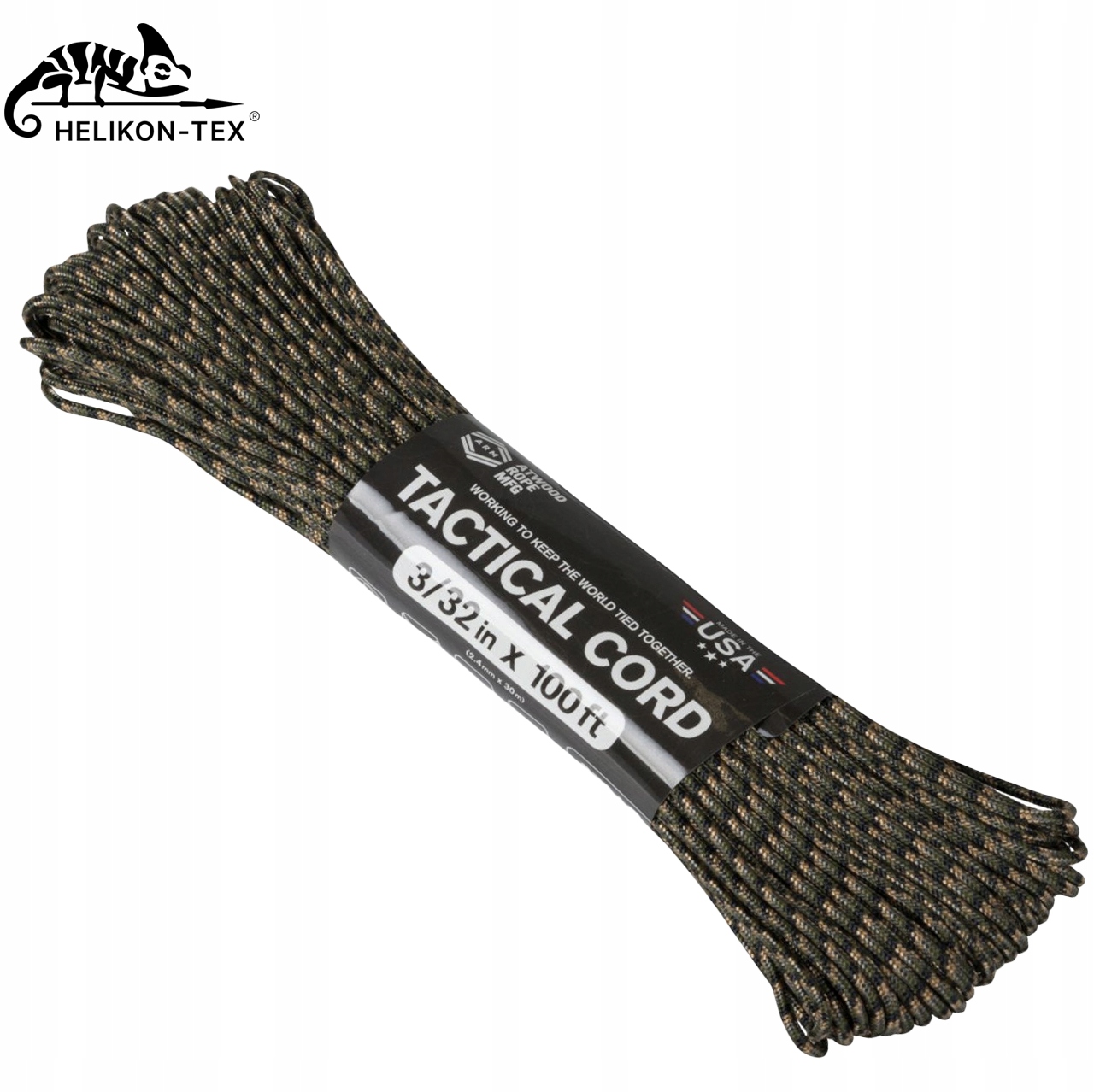 LINKA SURVIVALOWA TACTICAL 275 CORD 100FT WYTRZYMAŁA ATWOOD FOREST CAMO Marka Atwood Rope MFG
