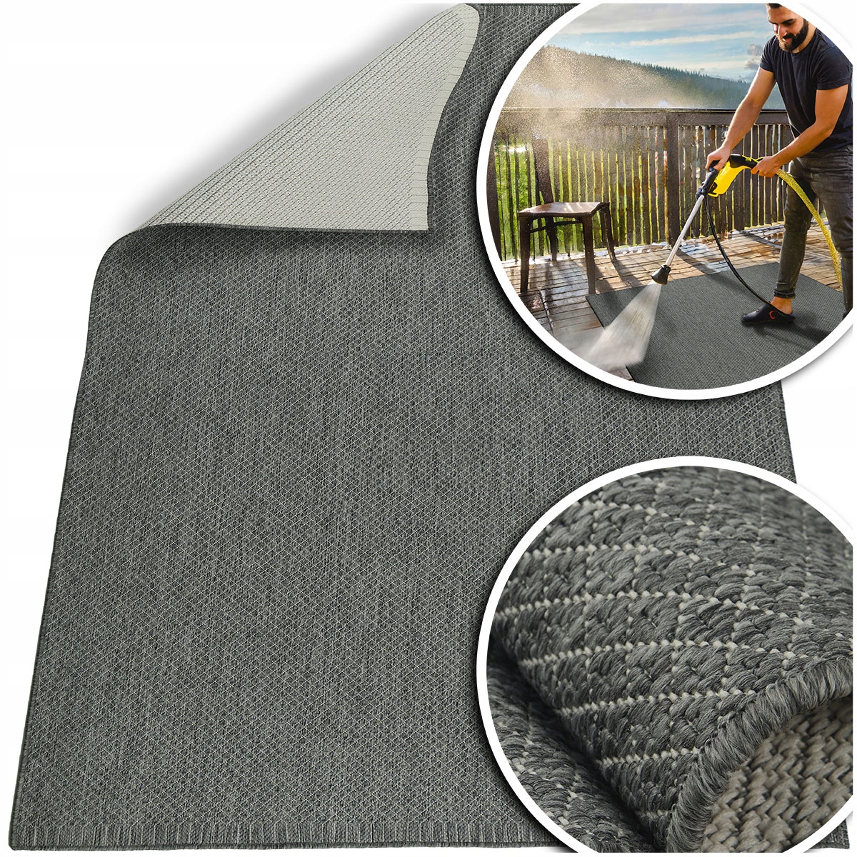 Šedý Koberec Do Kuchyně Kuchyňský Koberec Provázkový Venkovní Lana 120x170