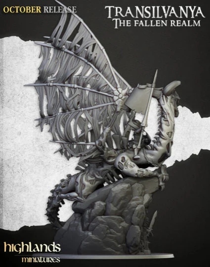 Vampire Lady on Zombie Dragon - Highlands Miniatures oldhammer hero Nazwa Druk 3D Modeli HighLands Miniatures