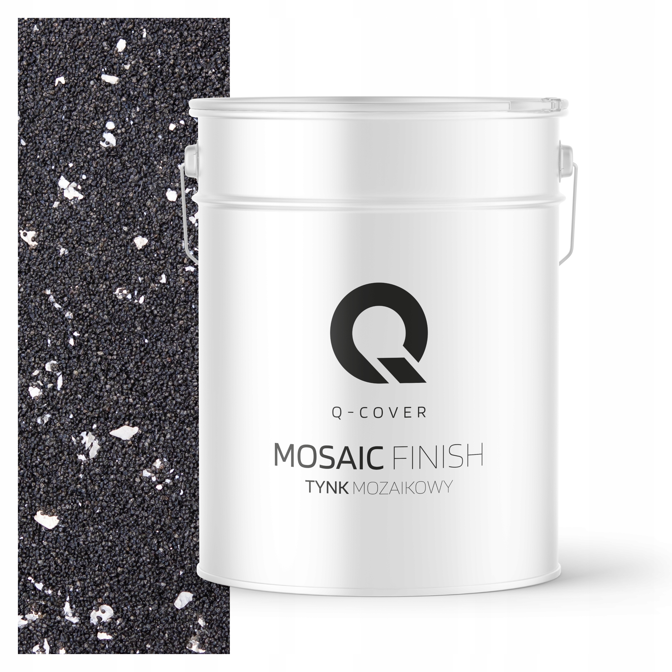 Tynk Dekoracyjny Mozaikowy Mozaika Trwały 12,5KG Czarny Ze Srebrną Miką M52
