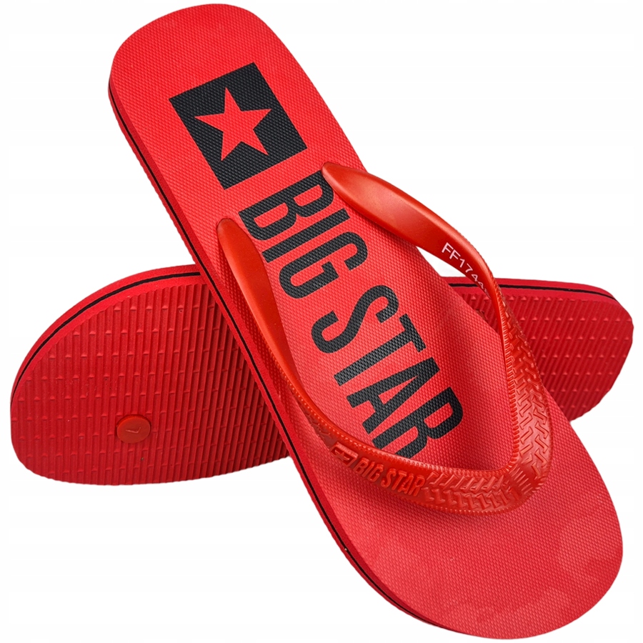 

Klapki Big Star męskie czerwone japonki FF174489