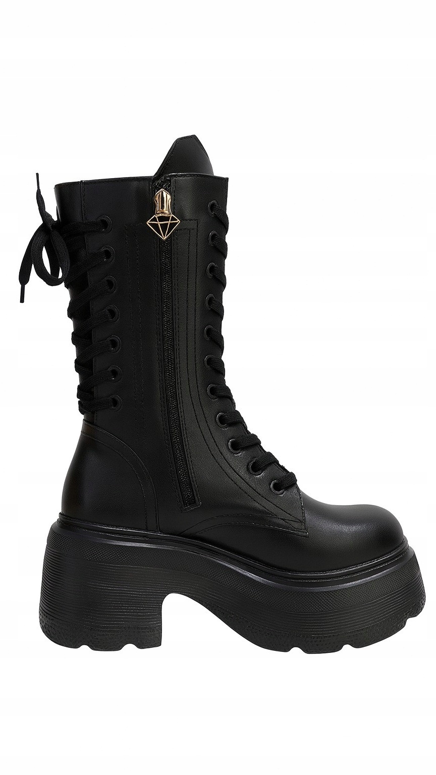 Trapery Doris černé kožené trapery 39