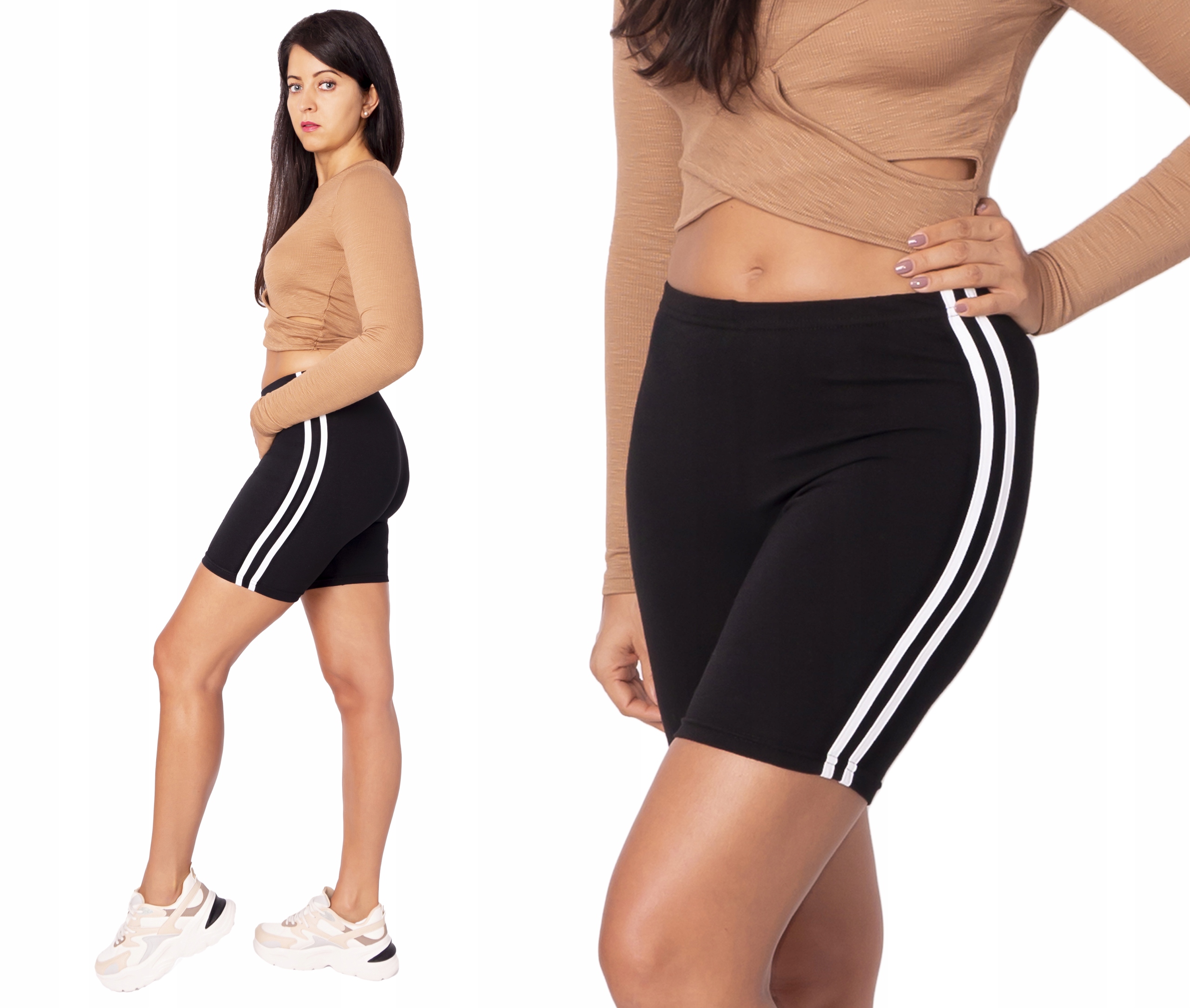 

Legginsy Kolarki z Lampasem 1/2 Czarny Roz.L