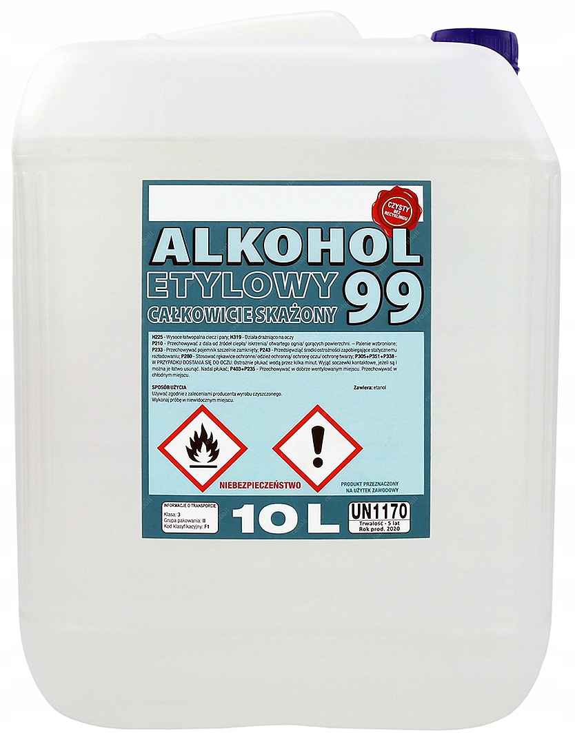 Etylalkohol 99,9% Etanol Dehydrovaný Lihovina Zcela Kontaminovaná 10 L