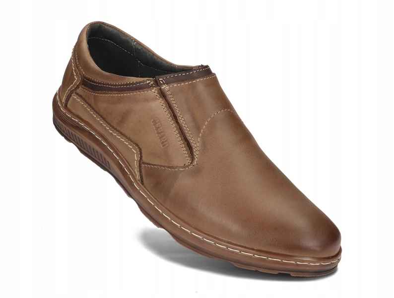 MOKASYNY BUTY MĘSKIE WSUWANE SKÓRA 021 BRĄZOWY 45 Kod producenta 021G