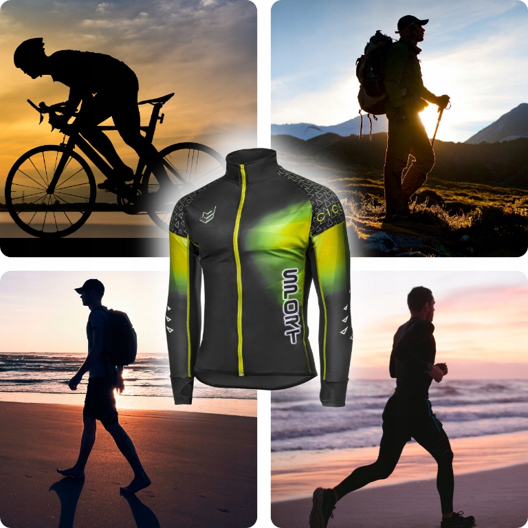 Koszulka rowerowa DŁUGI rękaw KIESZEŃ męska 3XL Rękaw długi rękaw