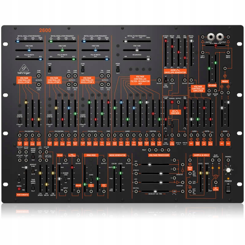 Behringer 2600 polo-modulární analogový syntezátor se 3 Vco a multirežimovým Vcf