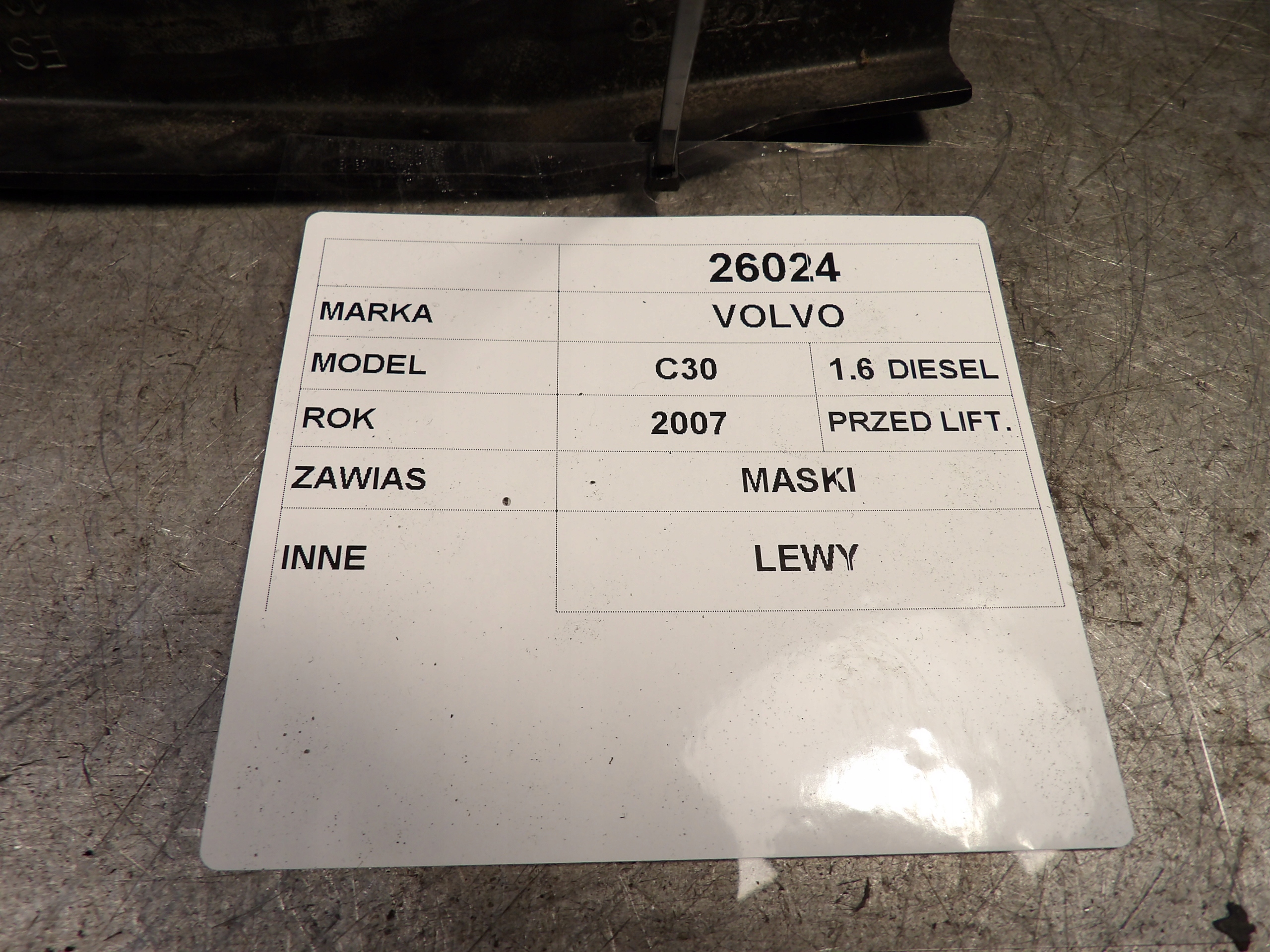 Volvo C30 hinge bonnets left 30753597